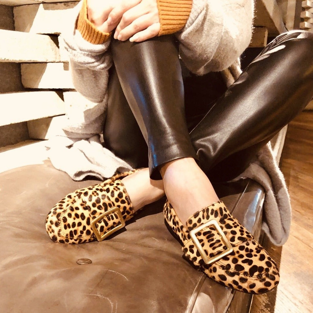 Women's cheap leopard loafers